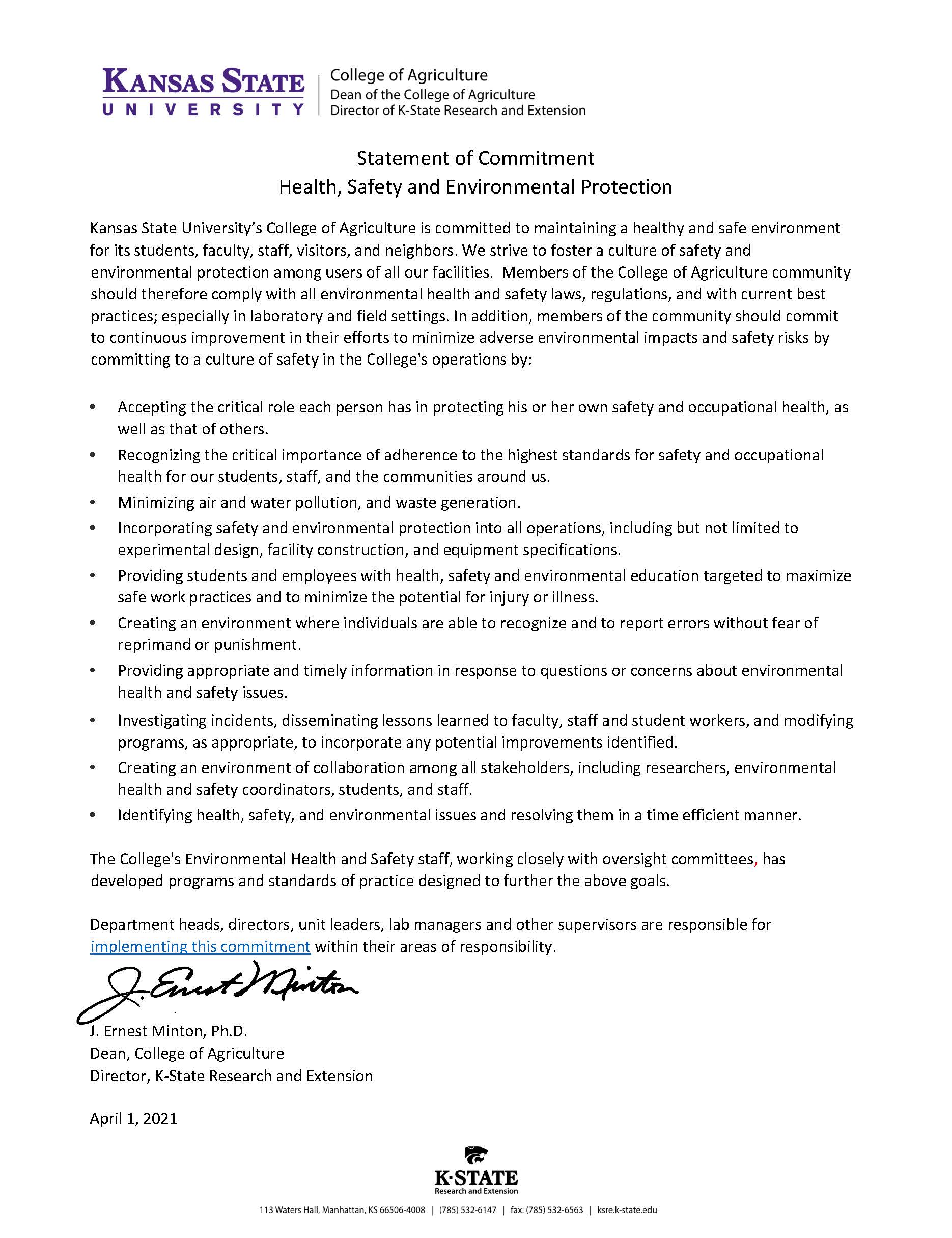 Commitment Statement