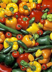 Pepper fruits, assorted